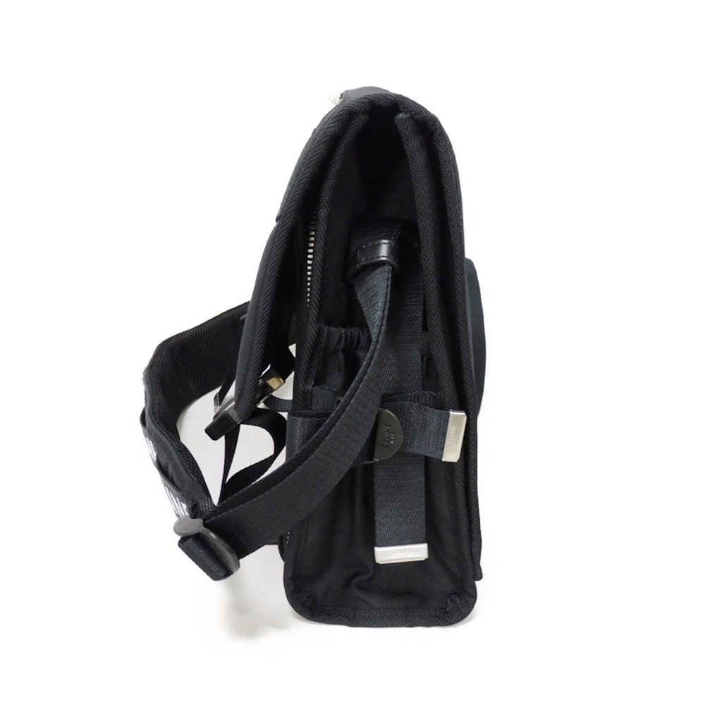 CELINE Shoulder Bag 198712DMT.38SI Nylon Black x white logo print Large Messenger mens Used