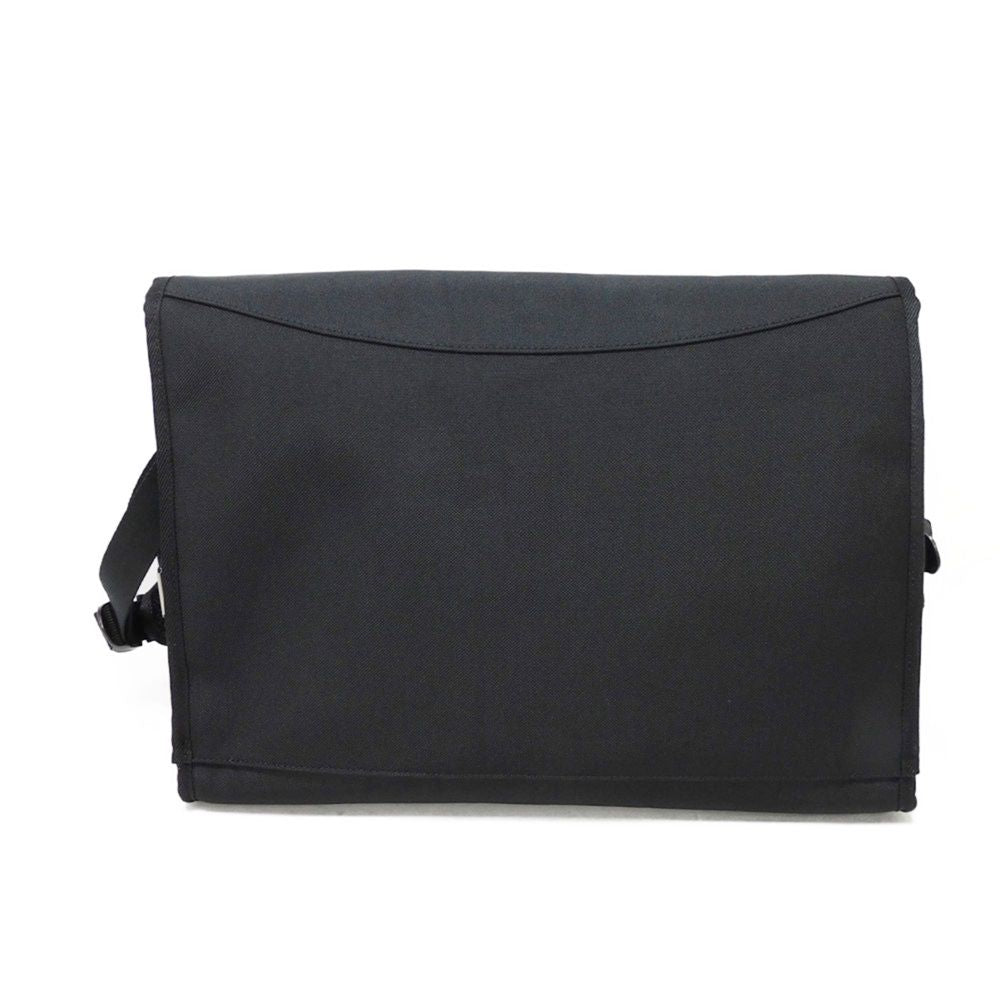 CELINE Shoulder Bag 198712DMT.38SI Nylon Black x white logo print Large Messenger mens Used