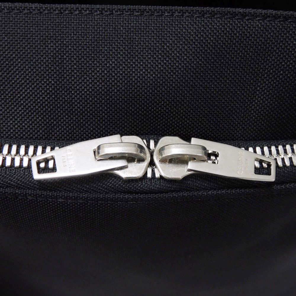 CELINE Shoulder Bag 198712DMT.38SI Nylon Black x white logo print Large Messenger mens Used