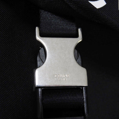 CELINE Shoulder Bag 198712DMT.38SI Nylon Black x white logo print Large Messenger mens Used