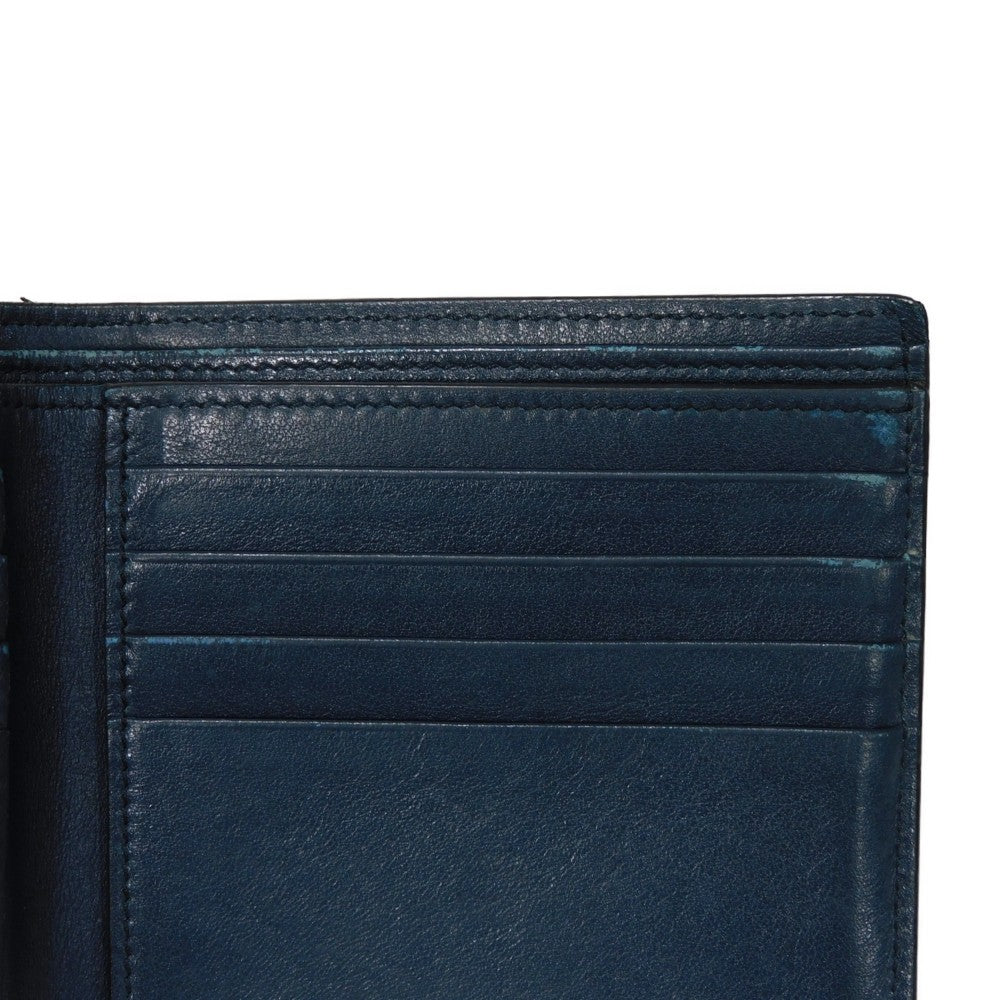 CELINE Bifold Wallet 10B653BEN.07OC Grained calfskin (embossed) Navy blue New logo Bifold wallet mens Used