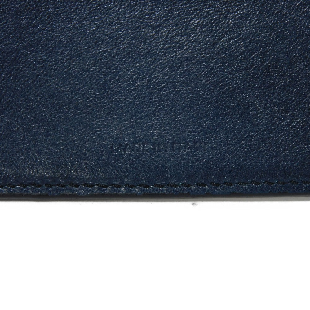 CELINE Bifold Wallet 10B653BEN.07OC Grained calfskin (embossed) Navy blue New logo Bifold wallet mens Used