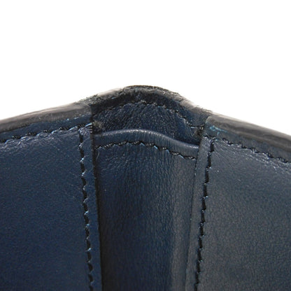 CELINE Bifold Wallet 10B653BEN.07OC Grained calfskin (embossed) Navy blue New logo Bifold wallet mens Used