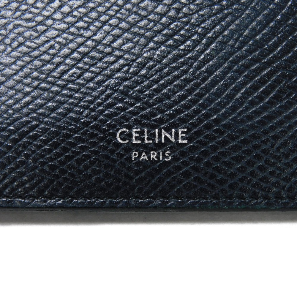 CELINE Bifold Wallet 10B653BEN.07OC Grained calfskin (embossed) Navy blue New logo Bifold wallet mens Used