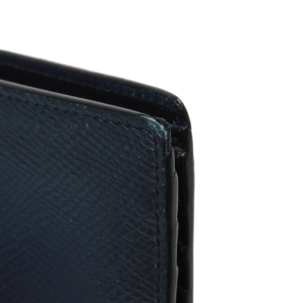 CELINE Bifold Wallet 10B653BEN.07OC Grained calfskin (embossed) Navy blue New logo Bifold wallet mens Used