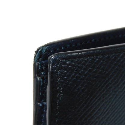 CELINE Bifold Wallet 10B653BEN.07OC Grained calfskin (embossed) Navy blue New logo Bifold wallet mens Used