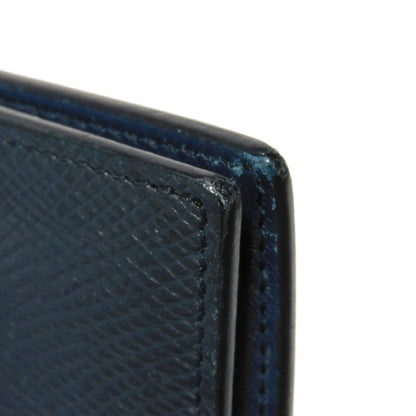 CELINE Bifold Wallet 10B653BEN.07OC Grained calfskin (embossed) Navy blue New logo Bifold wallet mens Used