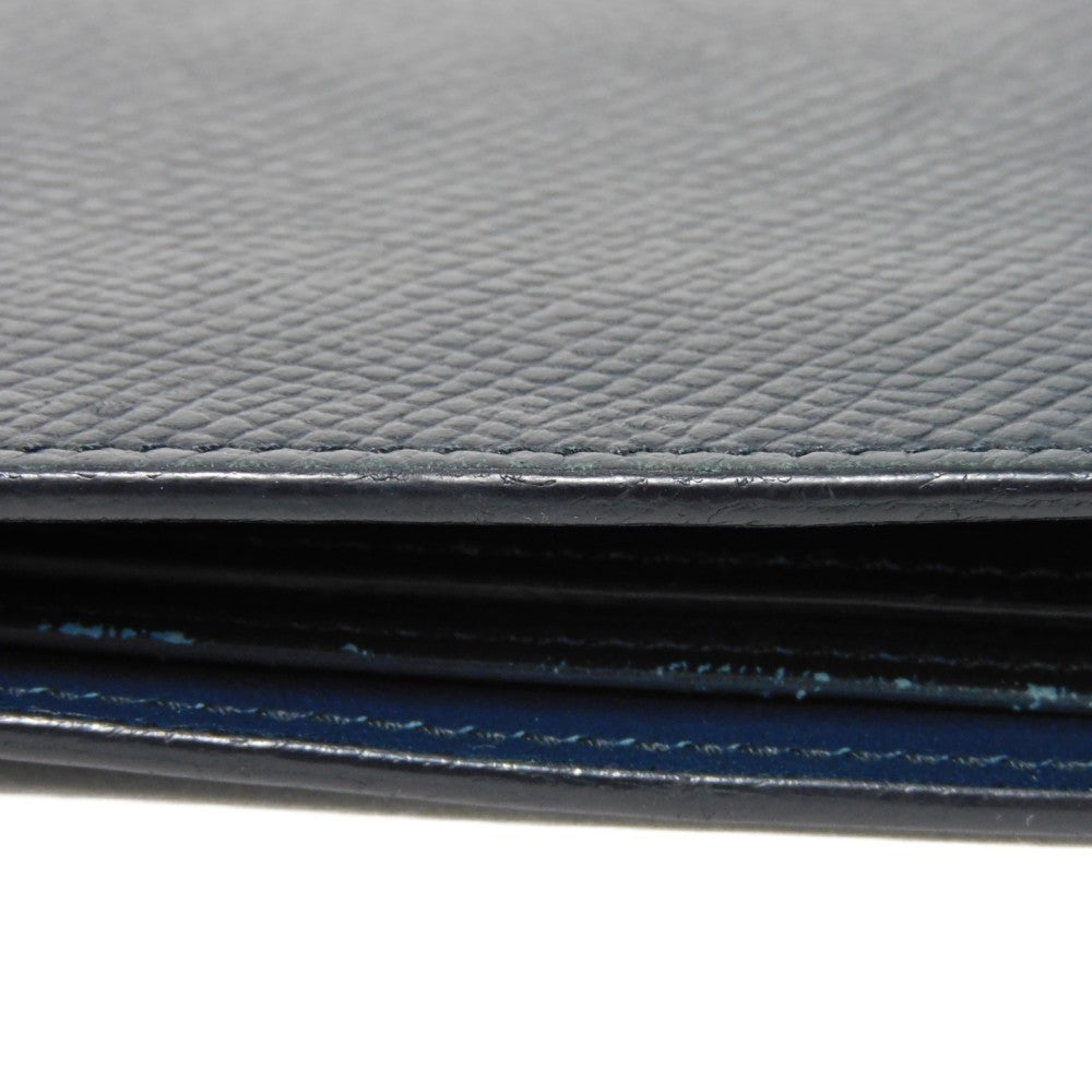 CELINE Bifold Wallet 10B653BEN.07OC Grained calfskin (embossed) Navy blue New logo Bifold wallet mens Used