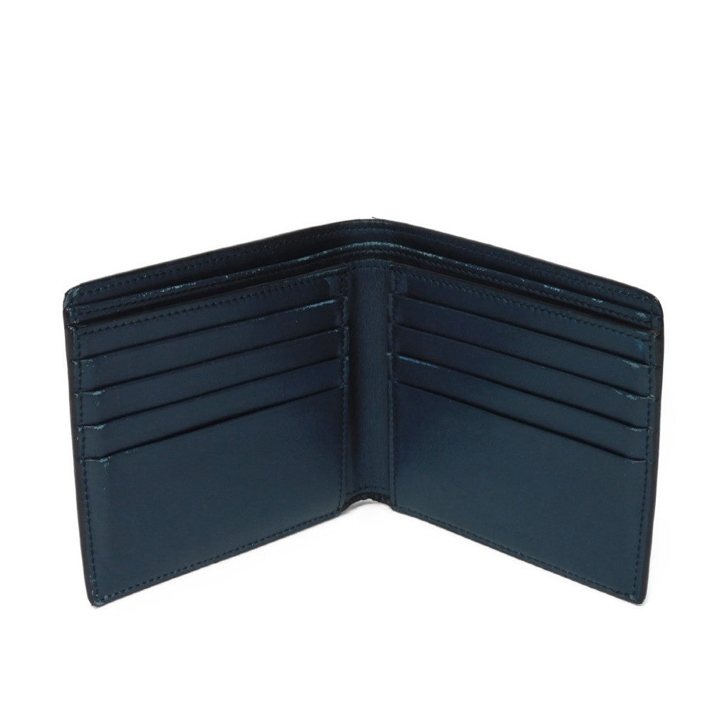 CELINE Bifold Wallet 10B653BEN.07OC Grained calfskin (embossed) Navy blue New logo Bifold wallet mens Used