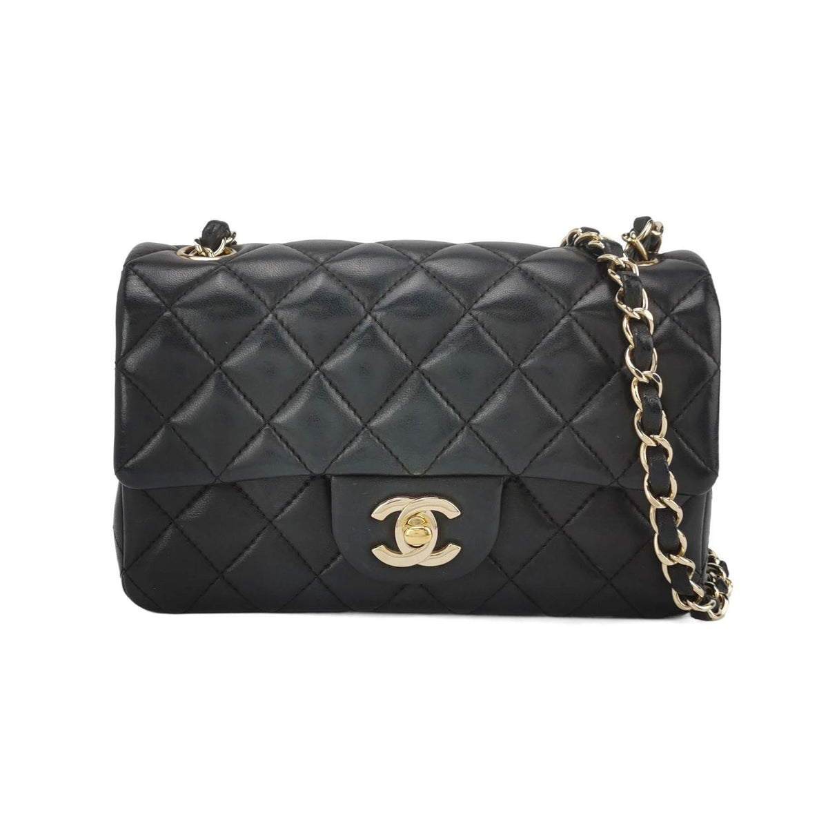 Chanel Classic Flap Rectangular Mini Black Lambskin Leather Gold Hardware, 2016-2017