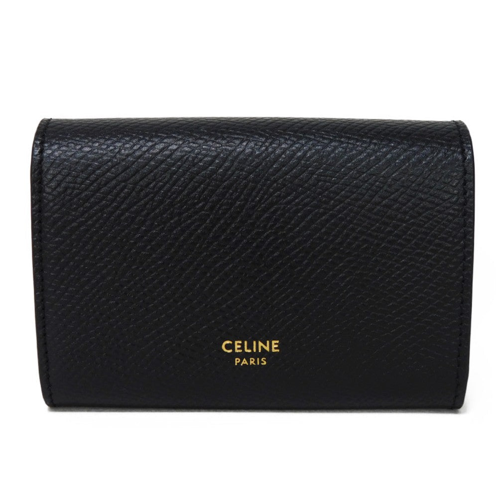 CELINE Card Case 10H563BEL.38NO Grained calfskin (embossed) black New logo Business card holder unisex(Unisex) Used