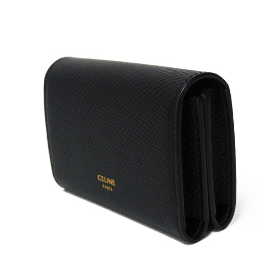 CELINE Card Case 10H563BEL.38NO Grained calfskin (embossed) black New logo Business card holder unisex(Unisex) Used