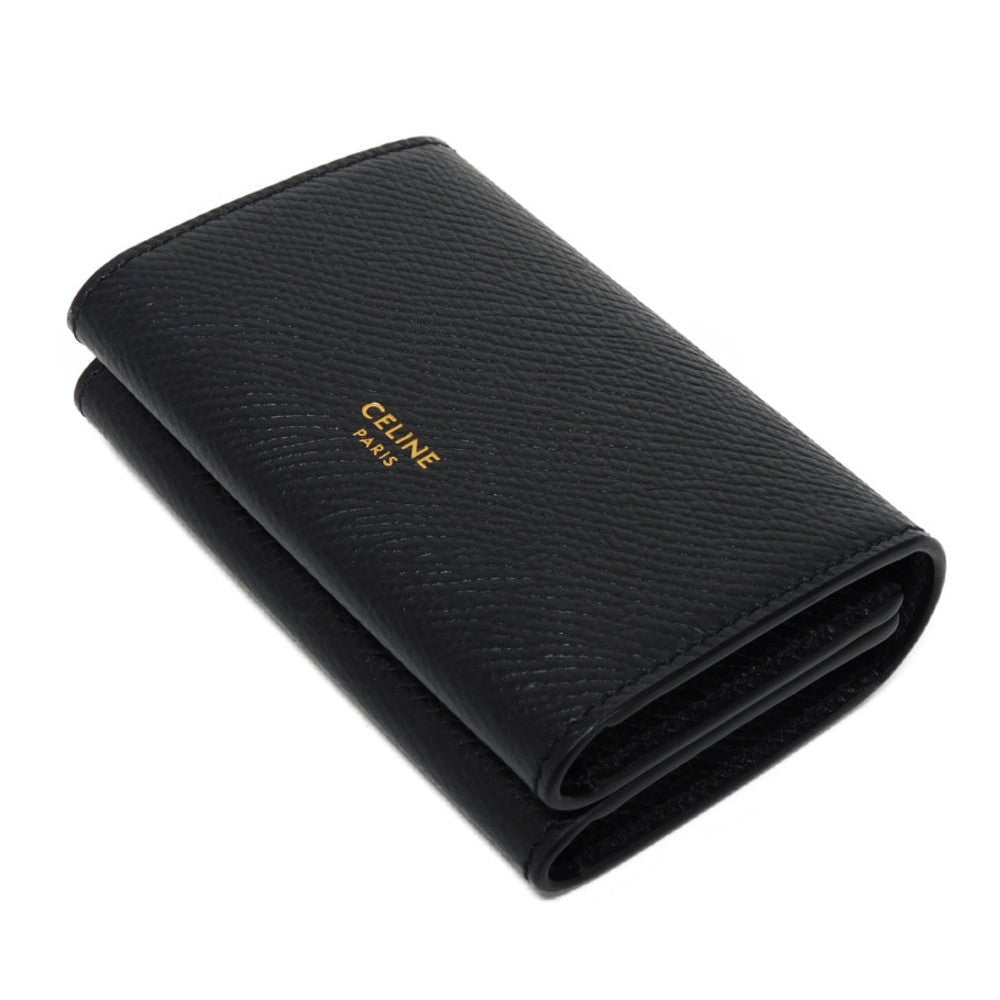 CELINE Card Case 10H563BEL.38NO Grained calfskin (embossed) black New logo Business card holder unisex(Unisex) Used