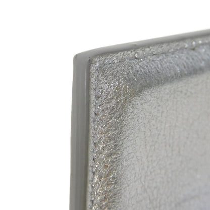 CELINE Card Case 10B703EK8.36AG Laminated calfskin Silver laminate logo card holder Women(Unisex) Used