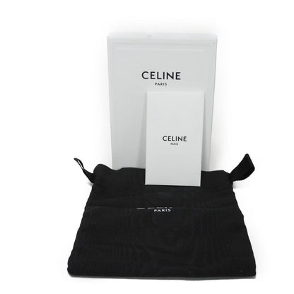 CELINE Card Case 10B703EK8.36AG Laminated calfskin Silver laminate logo card holder Women(Unisex) Used