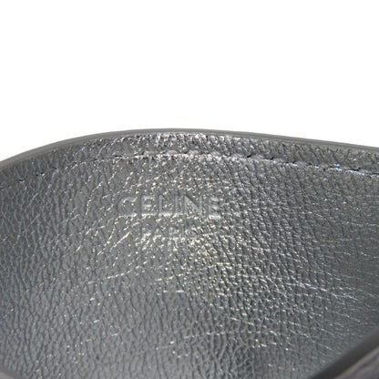 CELINE Card Case 10B703EK8.36AG Laminated calfskin Silver laminate logo card holder Women(Unisex) Used