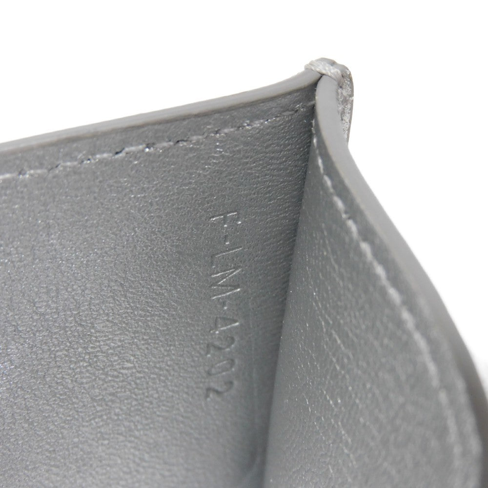 CELINE Card Case 10B703EK8.36AG Laminated calfskin Silver laminate logo card holder Women(Unisex) Used