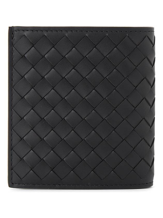 Luxury Bottega Veneta Men's Intrecciato Half Wallet Black