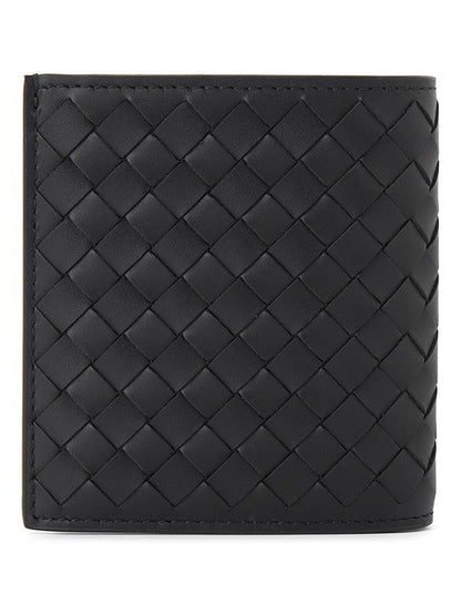 Luxury Bottega Veneta Men's Intrecciato Half Wallet Black
