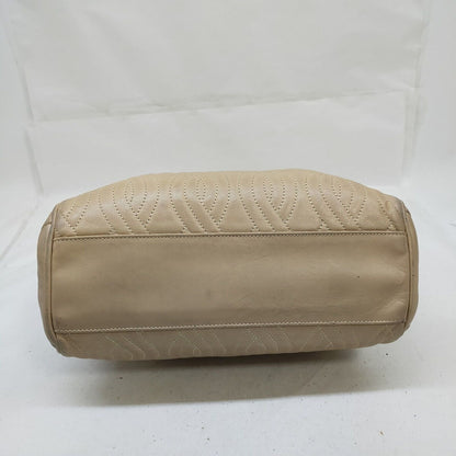 Fendi quilted 'pasta' pink lambskin leather satchel w gold metal handles