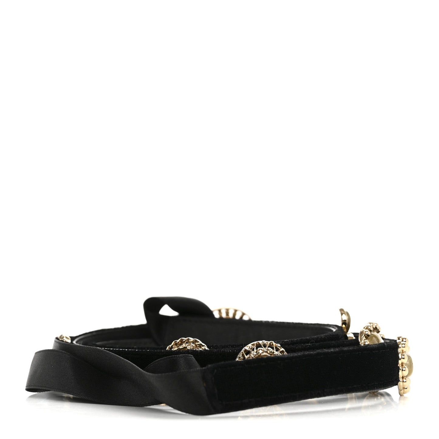 Velvet CC Belt Black Gold