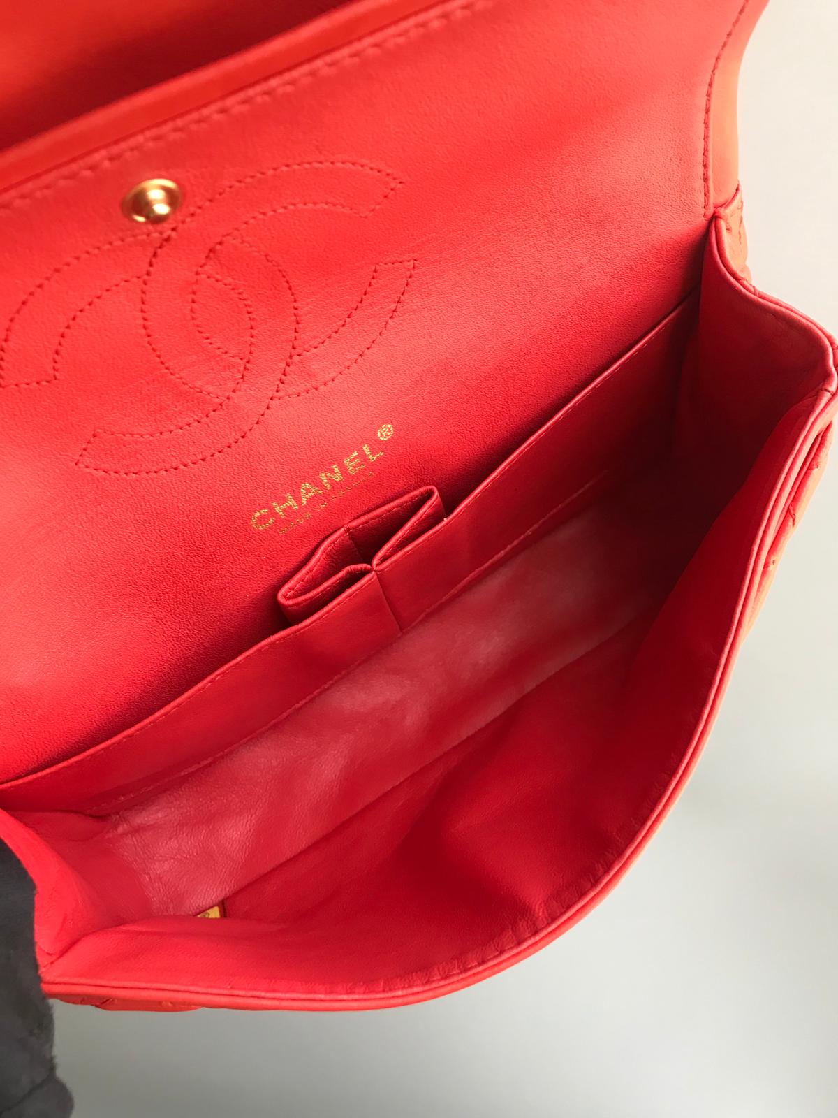 Timeless Classic Leather Double Flap Red Bag