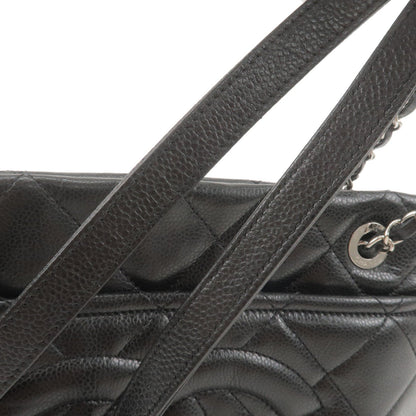CHANEL Matelasse Caviar Skin Chain Tote Bag Black A67294
