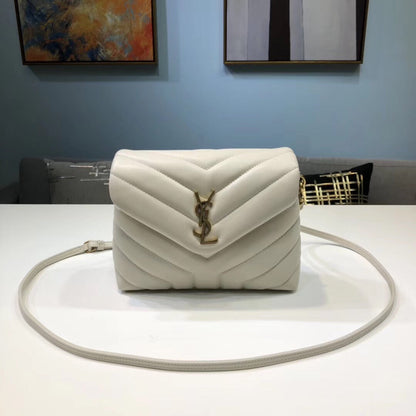 YSSL Loulou Mini Shoulder Bag White For Women 7in/18cm YSL