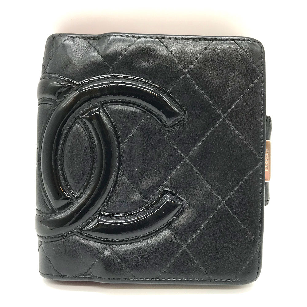 Chanel Cambon Ligne Wallet Leather Short Wallet in Fair condition