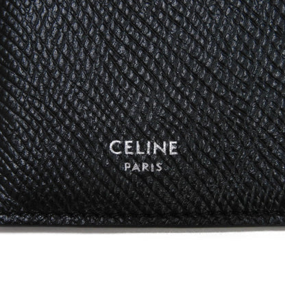 CELINE Coin case 10B683BEL.38SI Grained calfskin (embossed) black New logo Compact zipped card holder mens Used