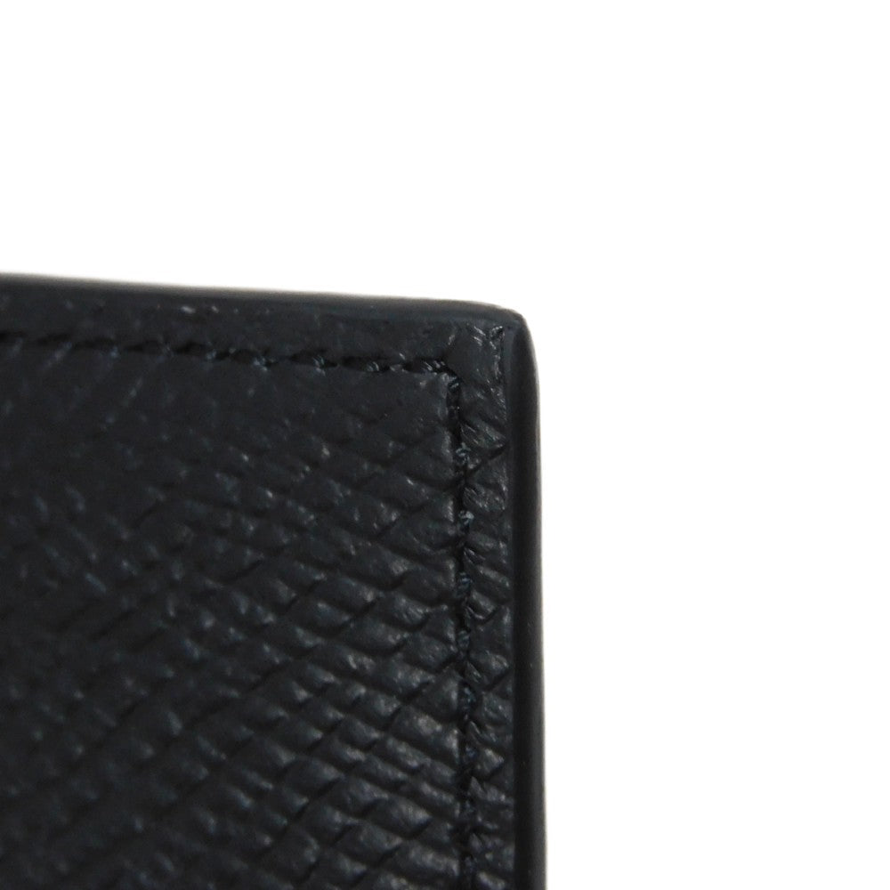 CELINE Coin case 10B683BEL.38SI Grained calfskin (embossed) black New logo Compact zipped card holder mens Used