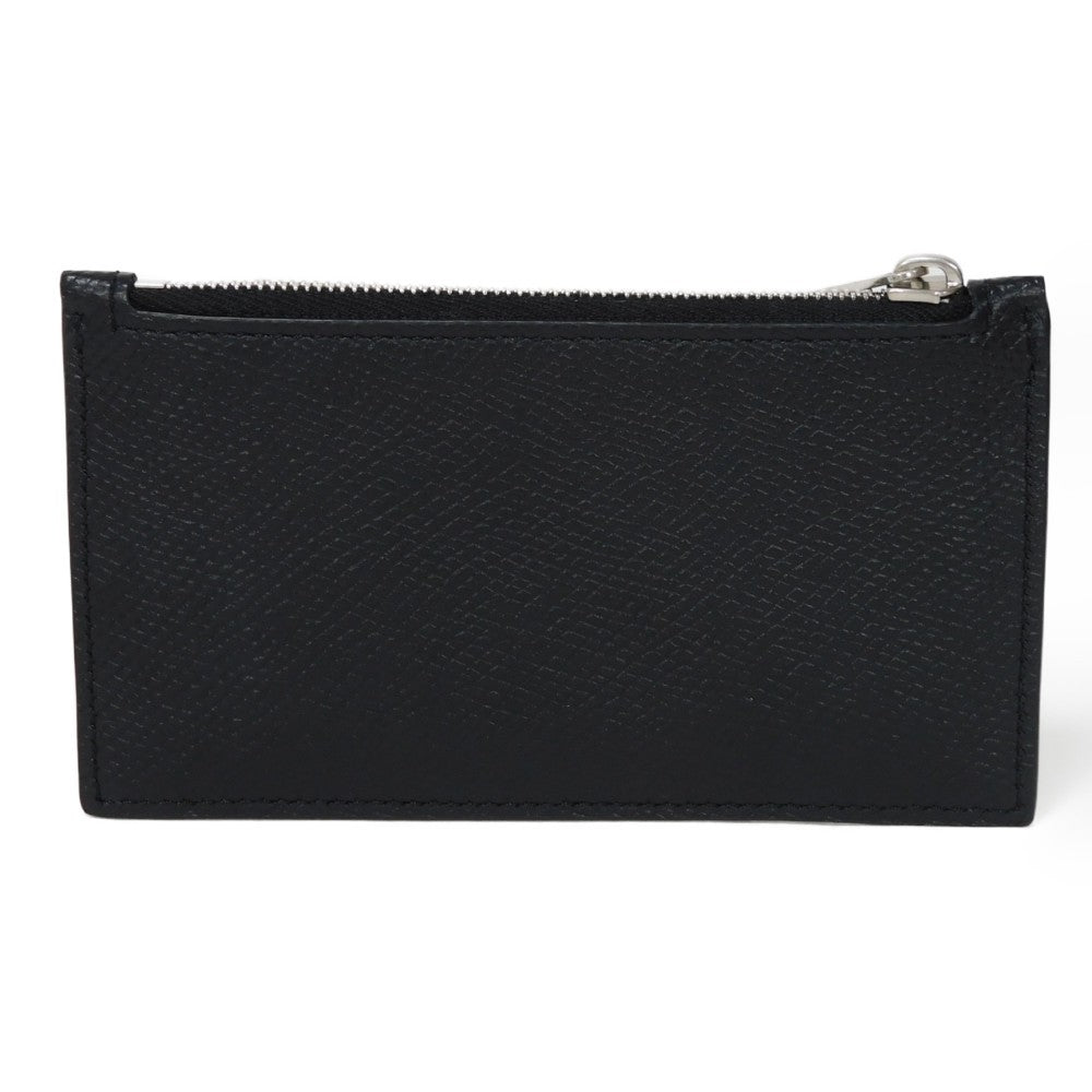 CELINE Coin case 10B683BEL.38SI Grained calfskin (embossed) black New logo Compact zipped card holder mens Used