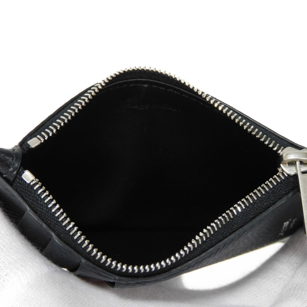 CELINE Coin case 10B683BEL.38SI Grained calfskin (embossed) black New logo Compact zipped card holder mens Used