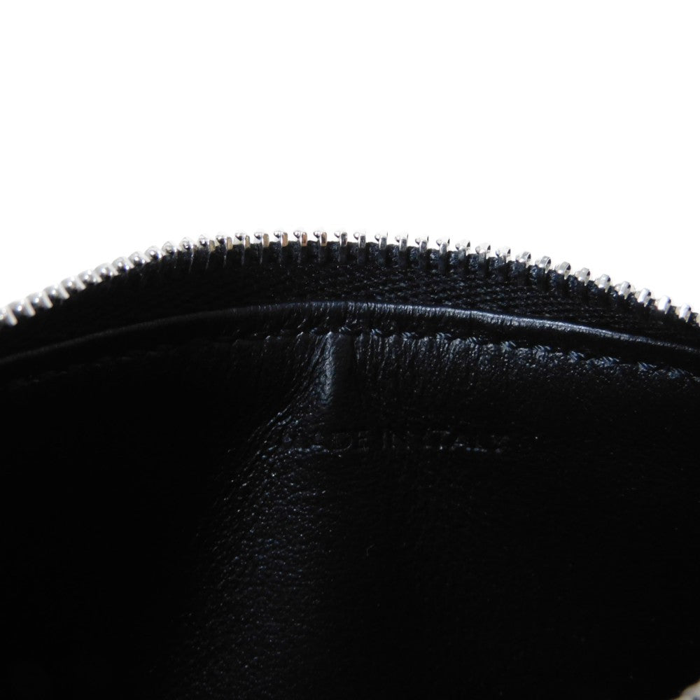 CELINE Coin case 10B683BEL.38SI Grained calfskin (embossed) black New logo Compact zipped card holder mens Used