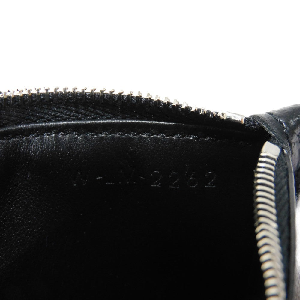 CELINE Coin case 10B683BEL.38SI Grained calfskin (embossed) black New logo Compact zipped card holder mens Used