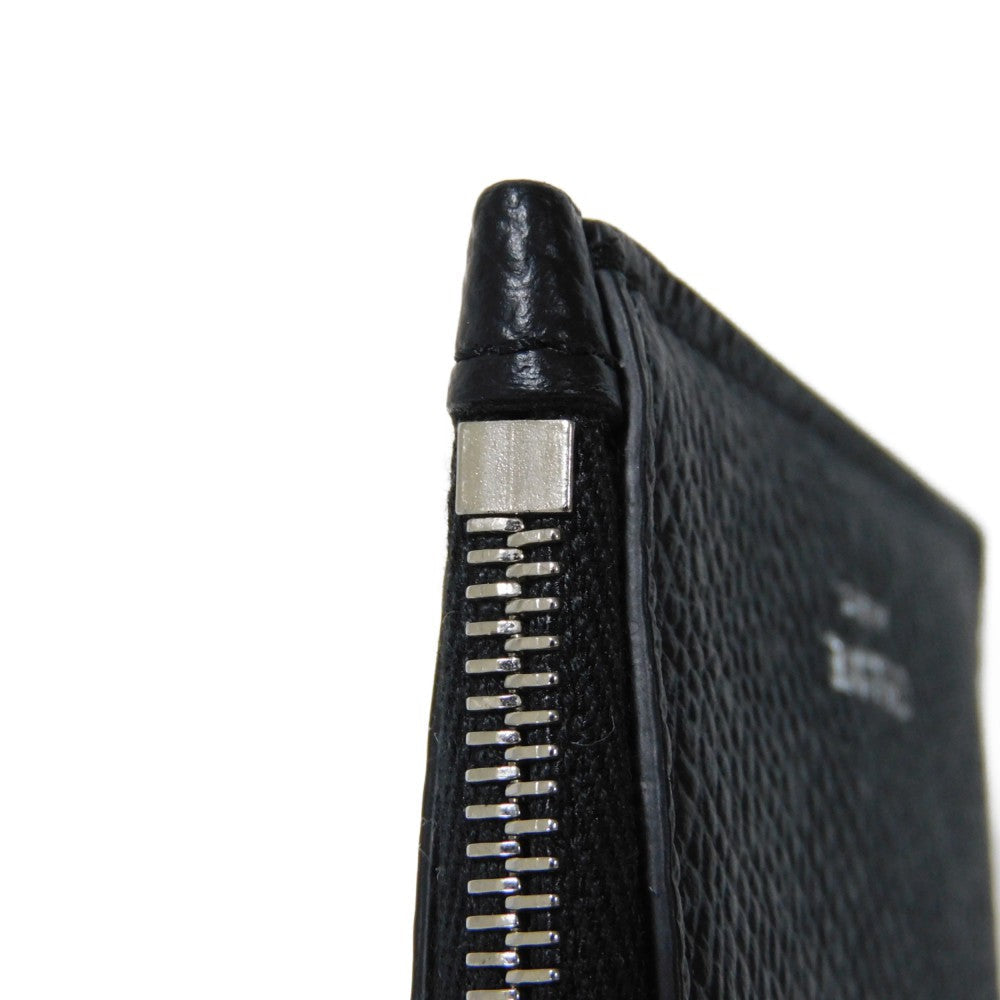 CELINE Coin case 10B683BEL.38SI Grained calfskin (embossed) black New logo Compact zipped card holder mens Used