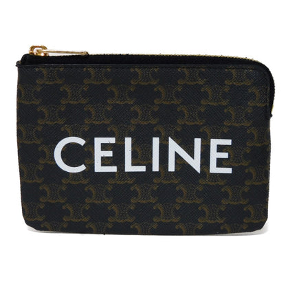 CELINE Coin case 10C662CA2.38NO Triomphe canvas (coating processing) black Triomphe logo coin & card case Women(Unisex) Used