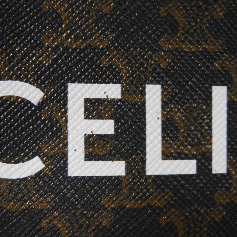 CELINE Coin case 10C662CA2.38NO Triomphe canvas (coating processing) black Triomphe logo coin & card case Women(Unisex) Used