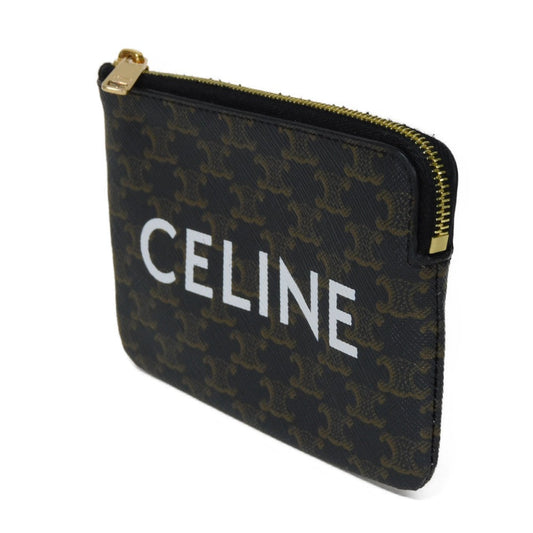 CELINE Coin case 10C662CA2.38NO Triomphe canvas (coating processing) black Triomphe logo coin & card case Women(Unisex) Used