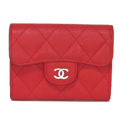 CHANEL Bifold Wallet A31504 Grained calfskin (embossed) Fuchsia COCO Mark matelasse compact wallet Women