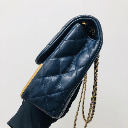 Studded Rock the Corners Flap Bag in Dark Blue