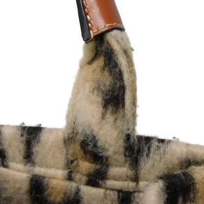 CELINE Tote Bag 199162FK1.19LE Textile x Calfskin Leopard Triomphe Small Hippo Tice Women Used