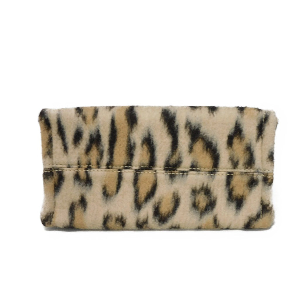 CELINE Tote Bag 199162FK1.19LE Textile x Calfskin Leopard Triomphe Small Hippo Tice Women Used