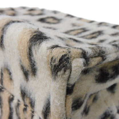 CELINE Tote Bag 199162FK1.19LE Textile x Calfskin Leopard Triomphe Small Hippo Tice Women Used