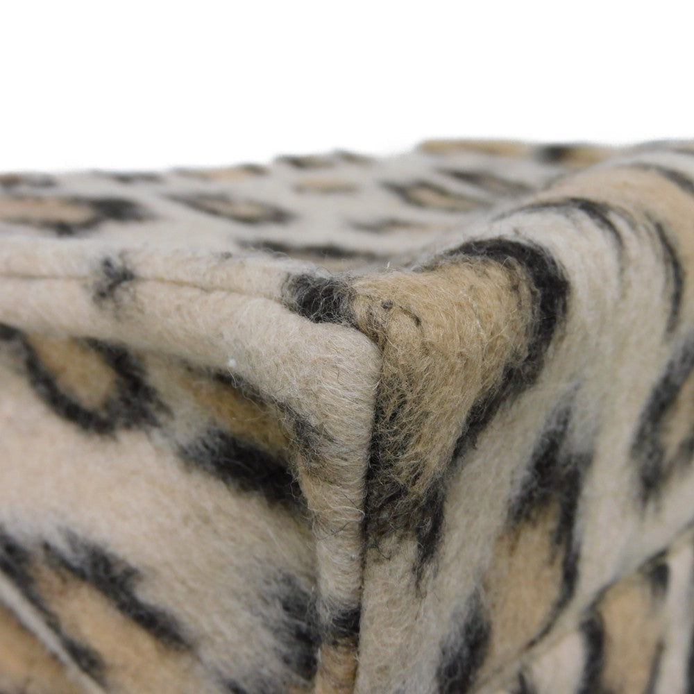 CELINE Tote Bag 199162FK1.19LE Textile x Calfskin Leopard Triomphe Small Hippo Tice Women Used