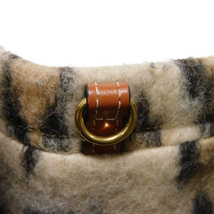 CELINE Tote Bag 199162FK1.19LE Textile x Calfskin Leopard Triomphe Small Hippo Tice Women Used