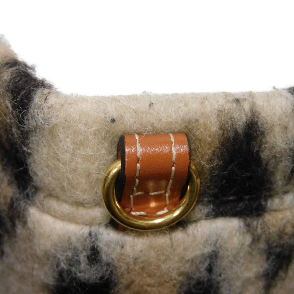 CELINE Tote Bag 199162FK1.19LE Textile x Calfskin Leopard Triomphe Small Hippo Tice Women Used