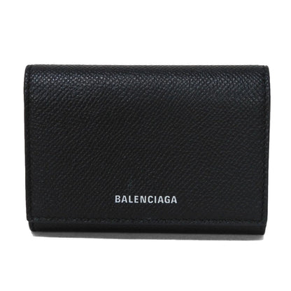 BALENCIAGA Card Case 581099 0OTGM 1090 textured grain leather (embossed) black New logo Ville Accordion Card Holder mens