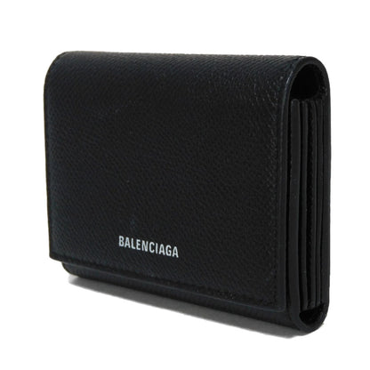 BALENCIAGA Card Case 581099 0OTGM 1090 textured grain leather (embossed) black New logo Ville Accordion Card Holder mens