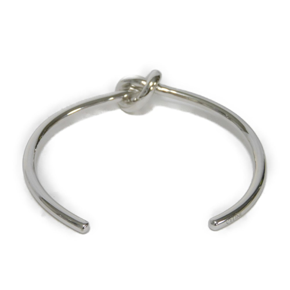 CELINE Bangle 46P466BRA.36SI brass Silver Knot Extra Thin Bracelet Women C2(M)  Used